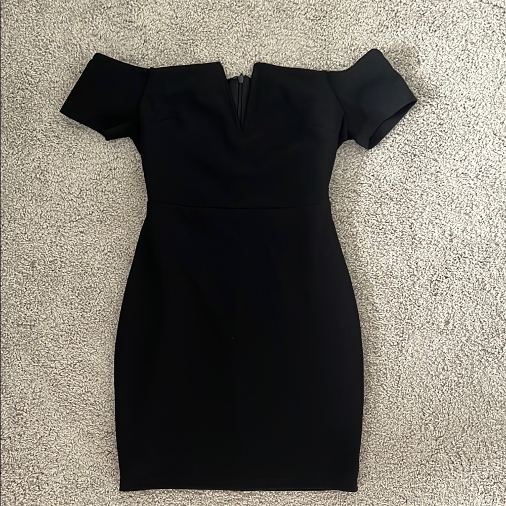 Lulu's Chic Black Off-Shoulder Mini Dress